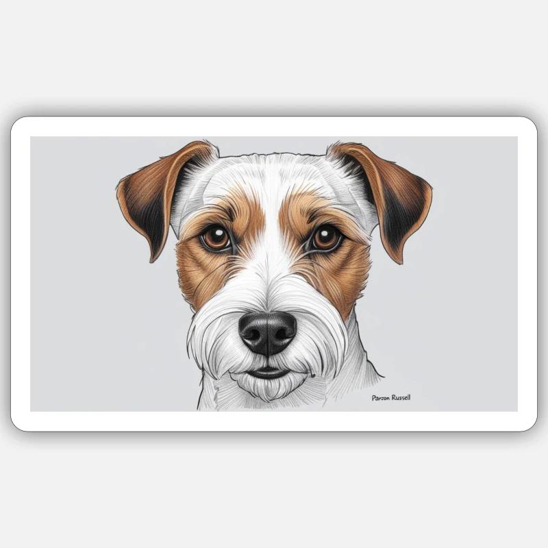 Parson Russel Terrier - Sticker size S (10 x 10 cm) - white matte