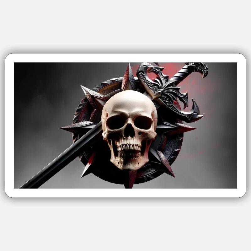 Skull Sword Lance Sticker size S (10 x 10 cm)