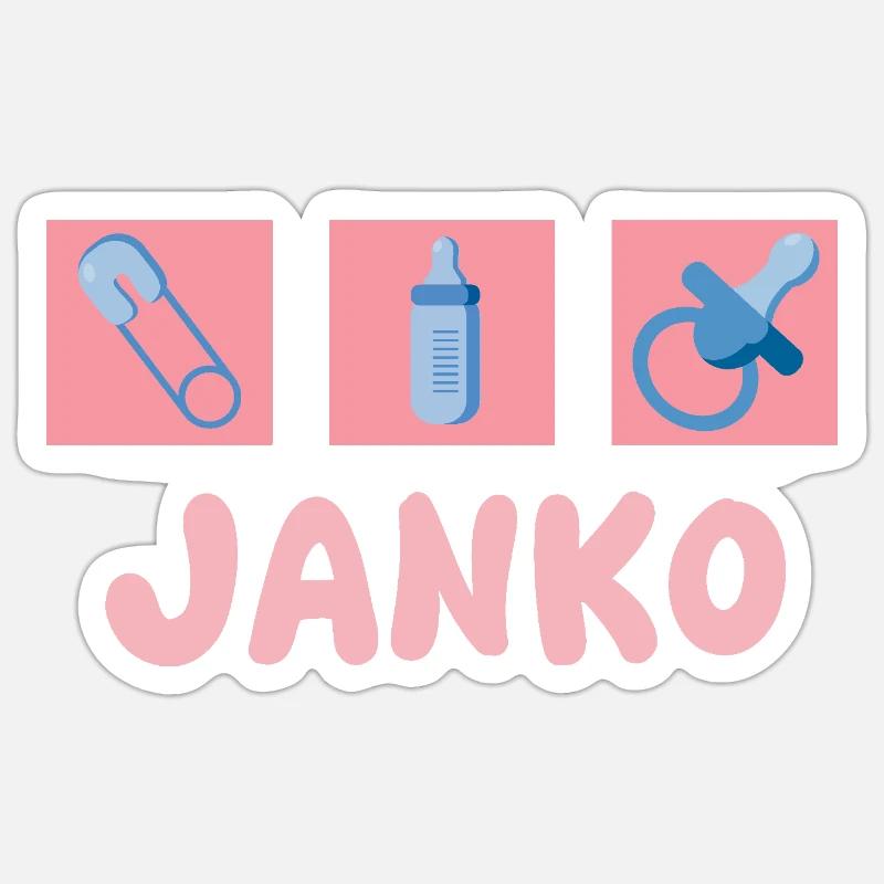 Pacifier Janko - Sticker size S (10 x 10 cm) - white matte