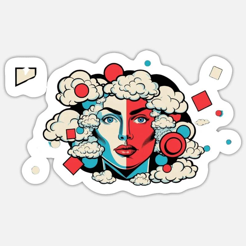 Nuées de l’ - Sticker taille S (10 x 10 cm) - blanc mat