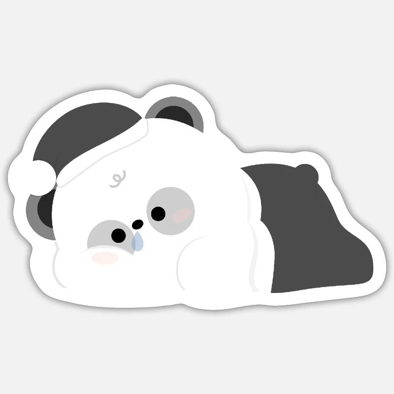 Tired Panda - Sticker size S (10 x 10 cm) - white matte