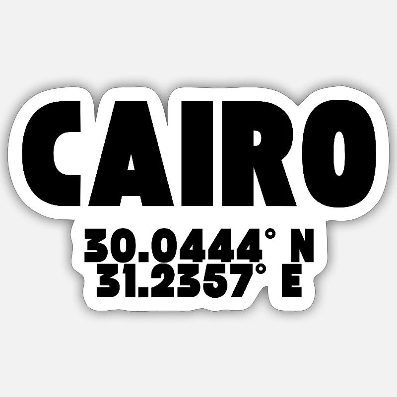 Le Caire - Design avec coordonnées Sticker taille S (10 x 10 cm)