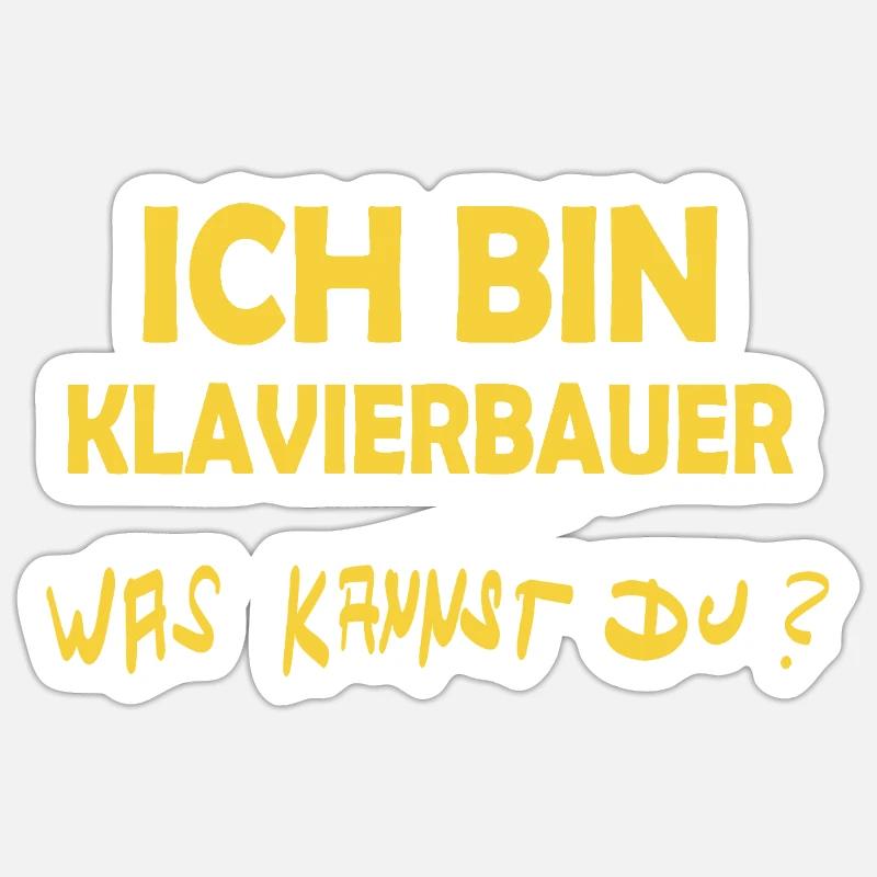 Occupation: Piano maker - Sticker size S (10 x 10 cm) - white matte