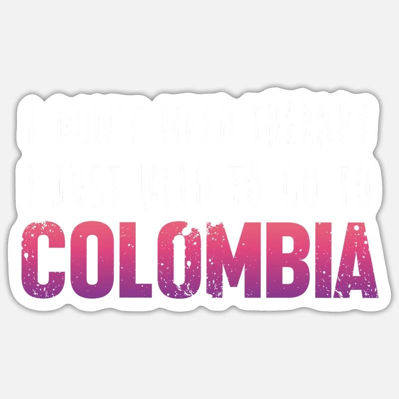 Colombie - Sticker taille S (10 x 10 cm) - blanc mat