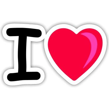 Je cœur - Sticker taille S (10 x 10 cm) - blanc mat - Devant