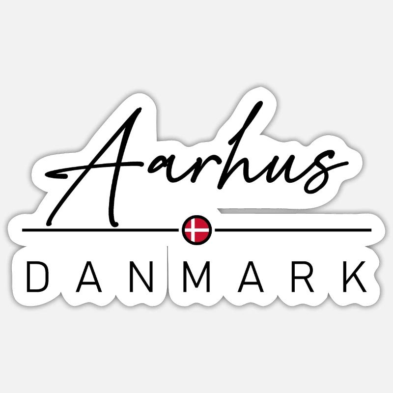 Dänemark - Aarhus - Danemark - Sticker taille S (10 x 10 cm) - blanc mat