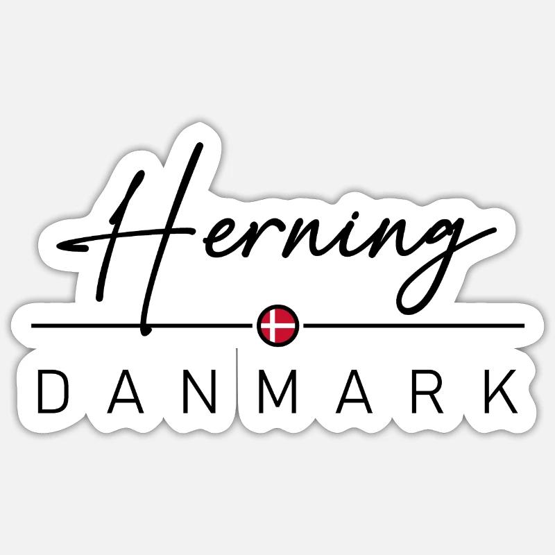 Dänemark - Herning - Danemark - Danemark - Sticker taille S (10 x 10 cm) - blanc mat