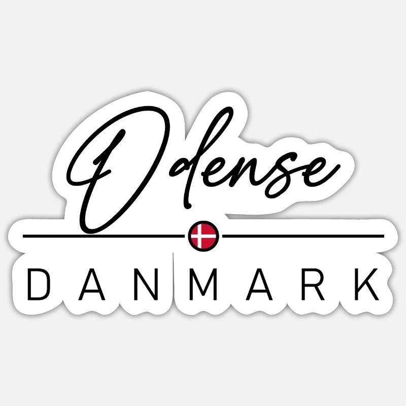 Dänemark - Odense - Danemark - Danemark - Sticker taille S (10 x 10 cm) - blanc mat