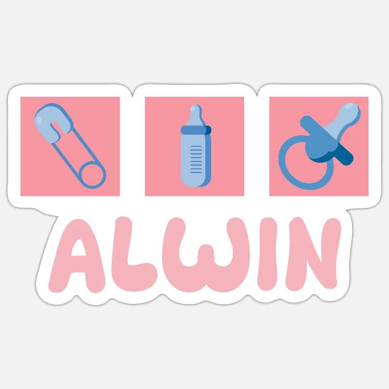 Sucette Alwin - Sticker taille S (10 x 10 cm) - blanc mat