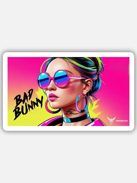 Bad Bunny Model Girl - Sticker Größe S (10 x 10 cm) - Mattweiß