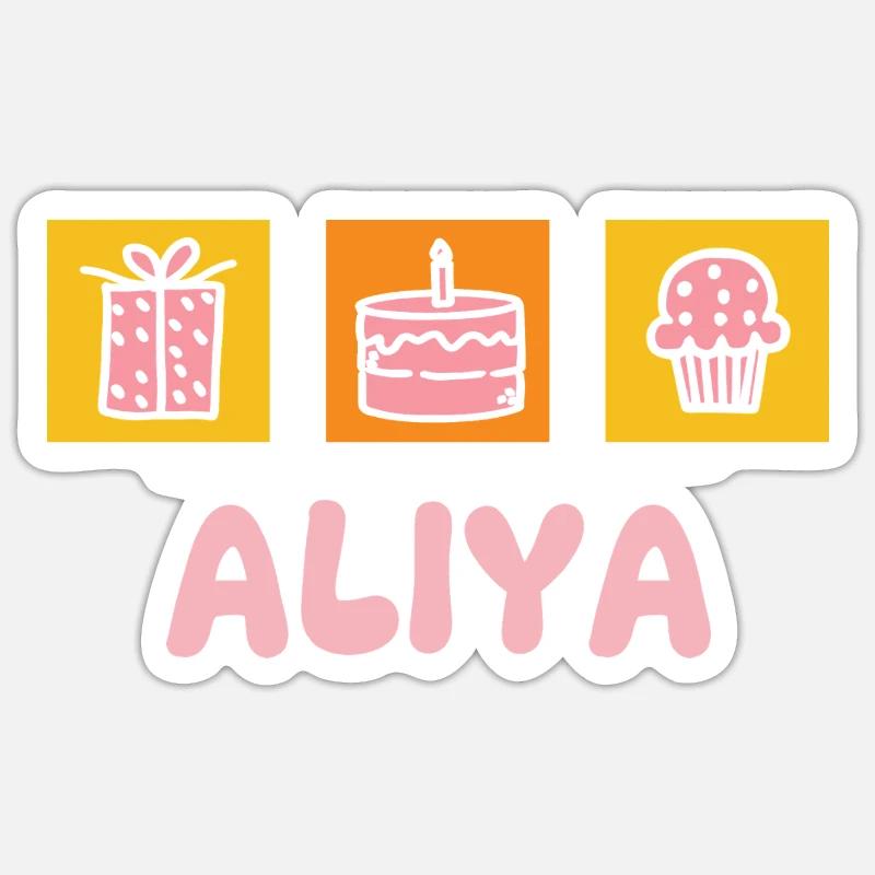Aliya als Vorname - Sticker Größe S (10 x 10 cm) - Mattweiß