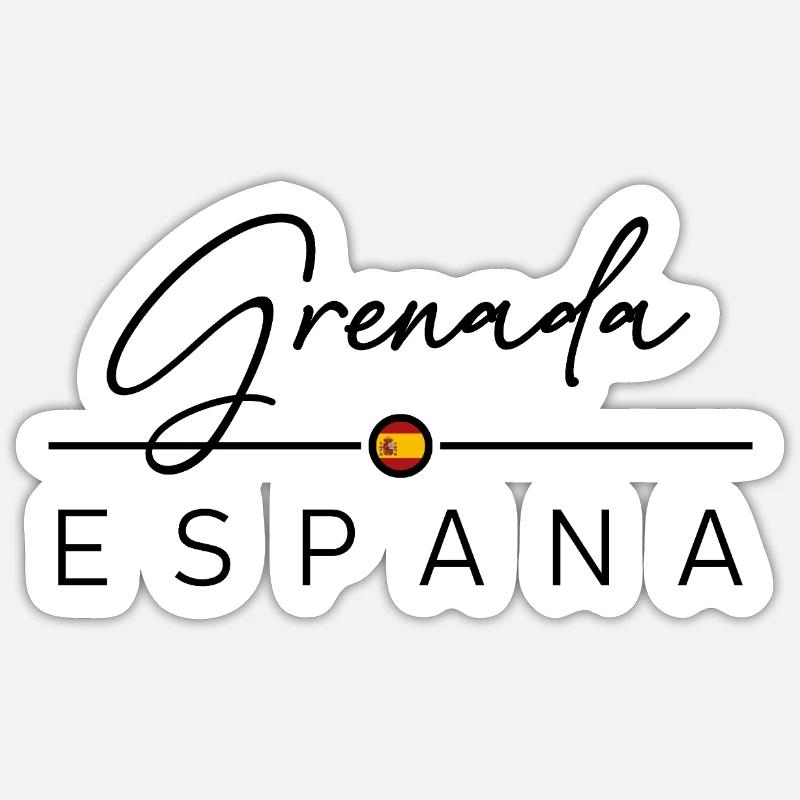 Espagne - Grenade - Espagne - España - Sticker taille S (10 x 10 cm) - blanc mat