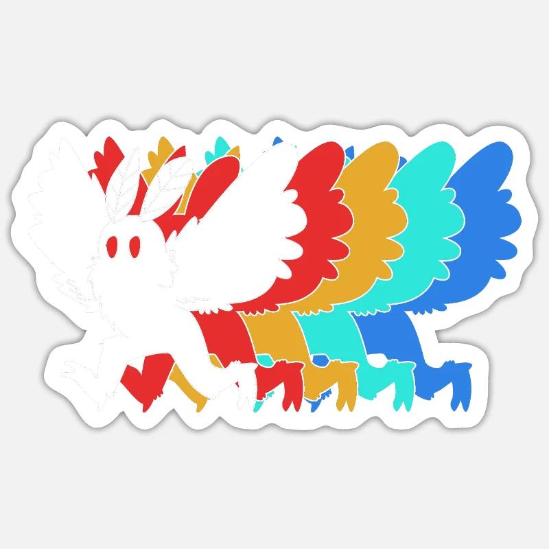 Mottenmann - Sticker Größe S (10 x 10 cm) - Mattweiß