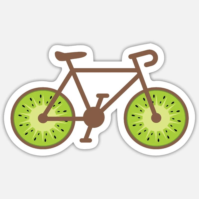 Vélo Kiwi Fruit - Sticker taille S (10 x 10 cm) - blanc mat