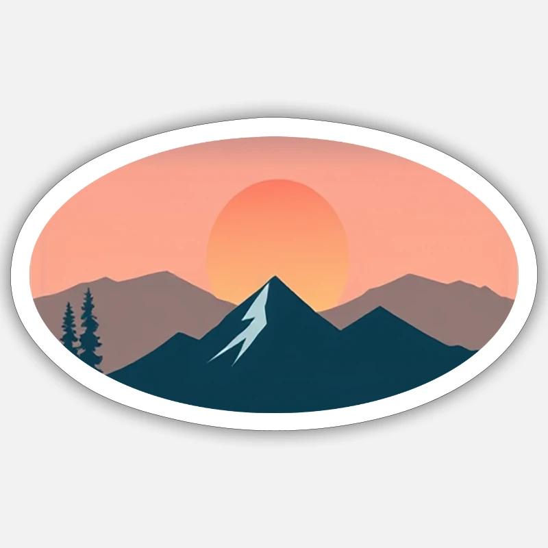 sun set - Sticker taille S (10 x 10 cm) - blanc mat