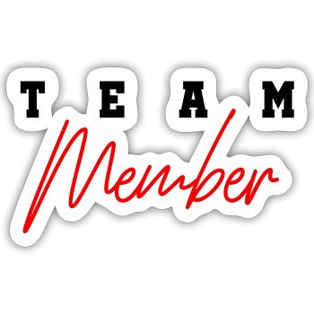 Team Member - Sticker size S (10 x 10 cm) - white matte - Front