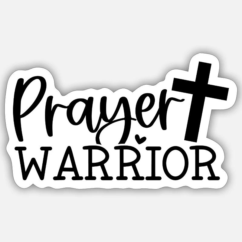 prayer warrior - Sticker Größe S (10 x 10 cm) - Mattweiß