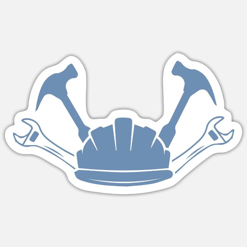Construction Site Construction Worker Craft Helmet Silhouette Sticker size S (10 x 10 cm)