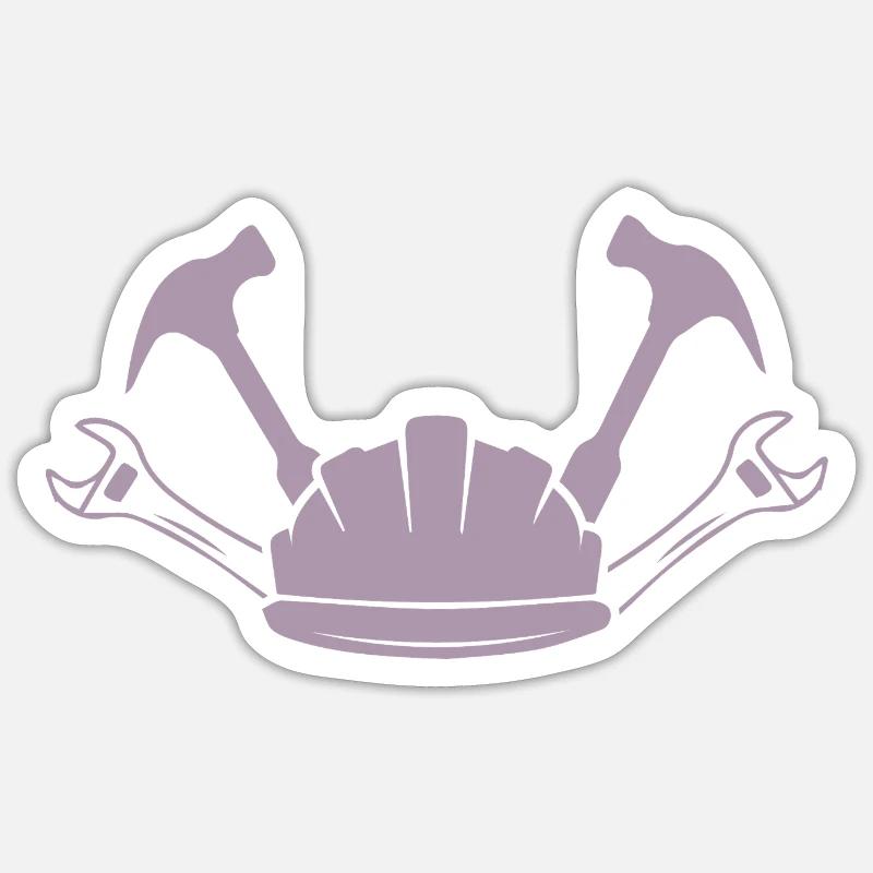 Construction Site Construction Worker Craft Helmet Silhouette Sticker size S (10 x 10 cm)
