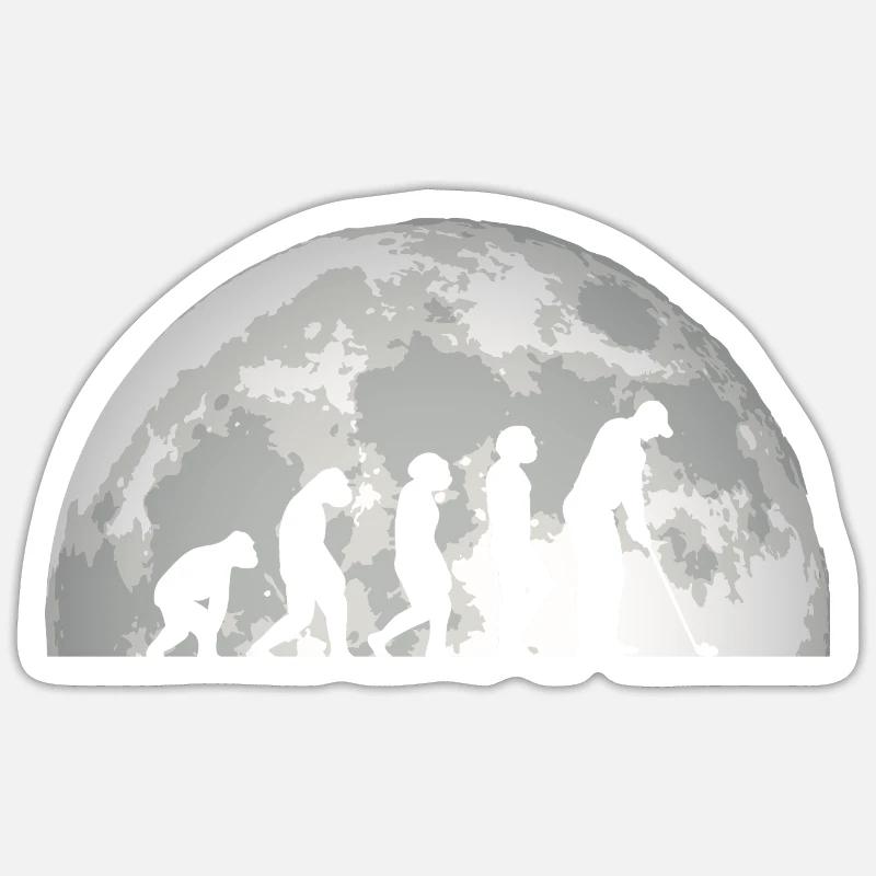 Golfspieler Evolution Golf Sticker Größe S (10 x 10 cm)