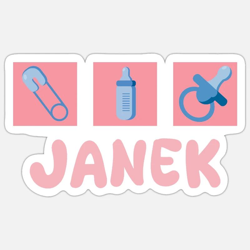 Gift for Janek - Sticker size S (10 x 10 cm) - white matte