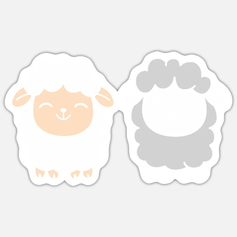 Mouton - Sticker taille S (10 x 10 cm) - blanc mat