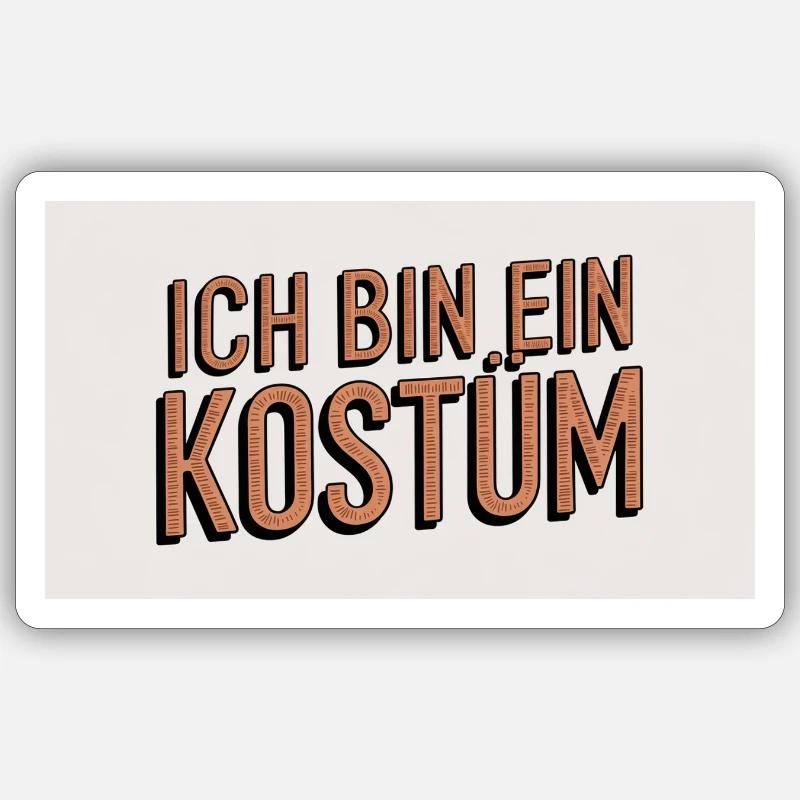 Ich bin ein Kostüm Sticker Größe S (10 x 10 cm)