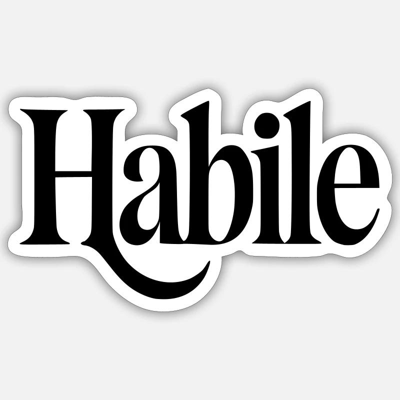 habile - Sticker taille S (10 x 10 cm) - blanc mat