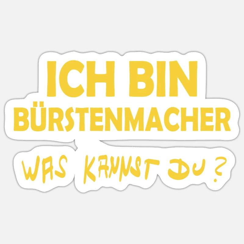 Profession : Brosseur - Sticker taille S (10 x 10 cm) - blanc mat