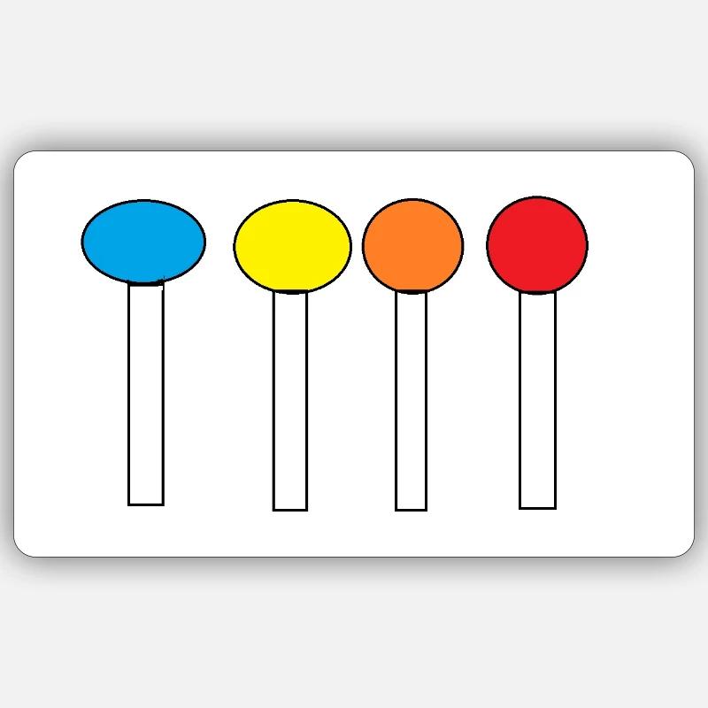 Champignons - Sticker taille S (10 x 10 cm) - blanc mat
