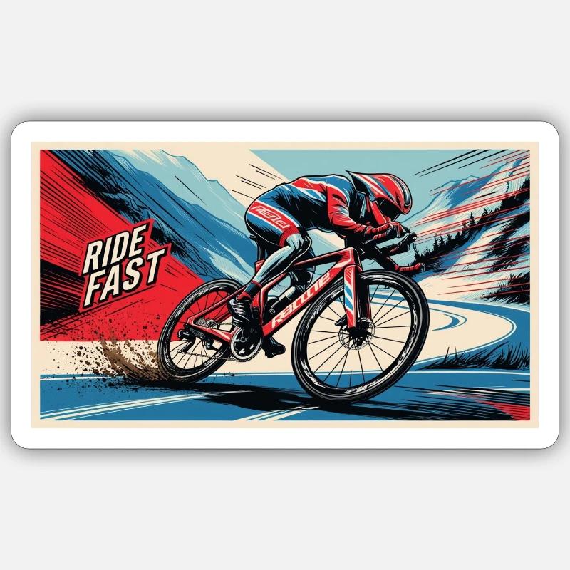 Bicyclette - Sticker taille S (10 x 10 cm) - blanc mat