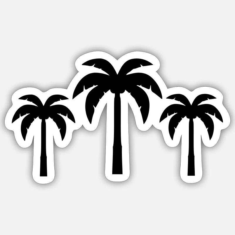 Palm trees - Sticker size S (10 x 10 cm) - white matte