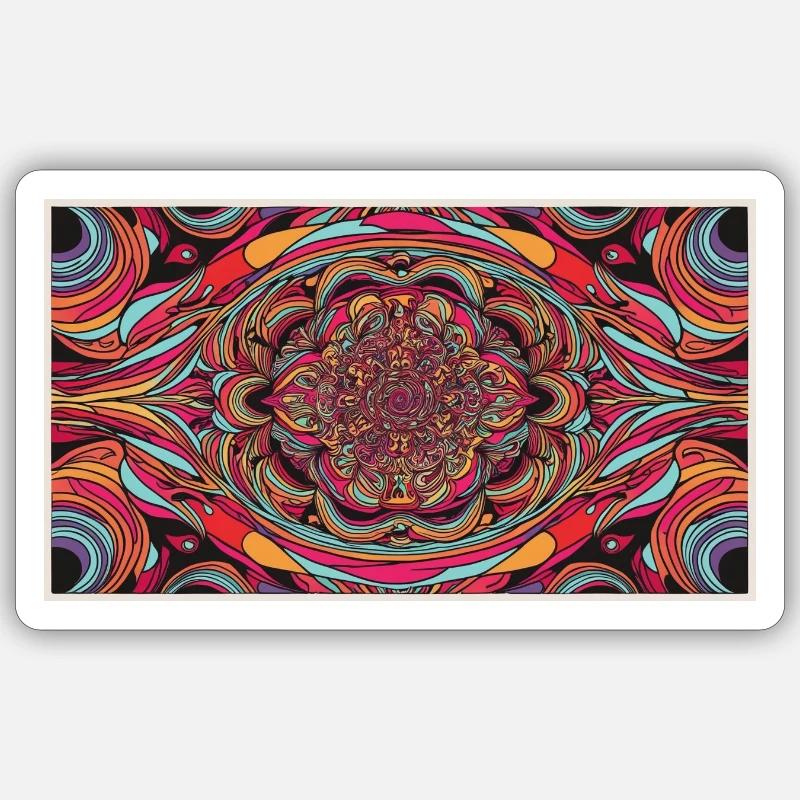 Psychedelisch - Sticker Größe S (10 x 10 cm) - Mattweiß