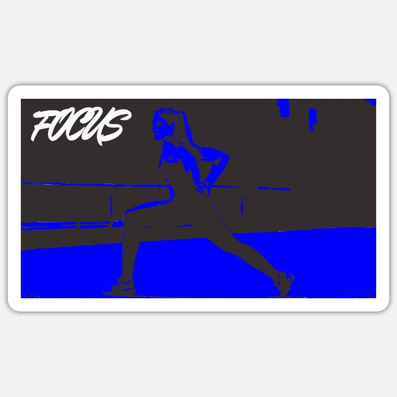 FOCUS_blue - Sticker taille S (10 x 10 cm) - blanc mat