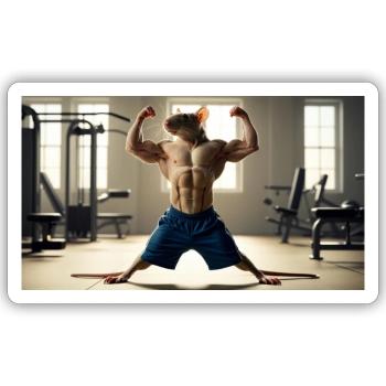Gym Rat - Sticker Größe S (10 x 10 cm) - Mattweiß - Vorne