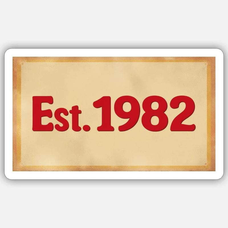 Est. 1982 - Sticker size S (10 x 10 cm) - white matte