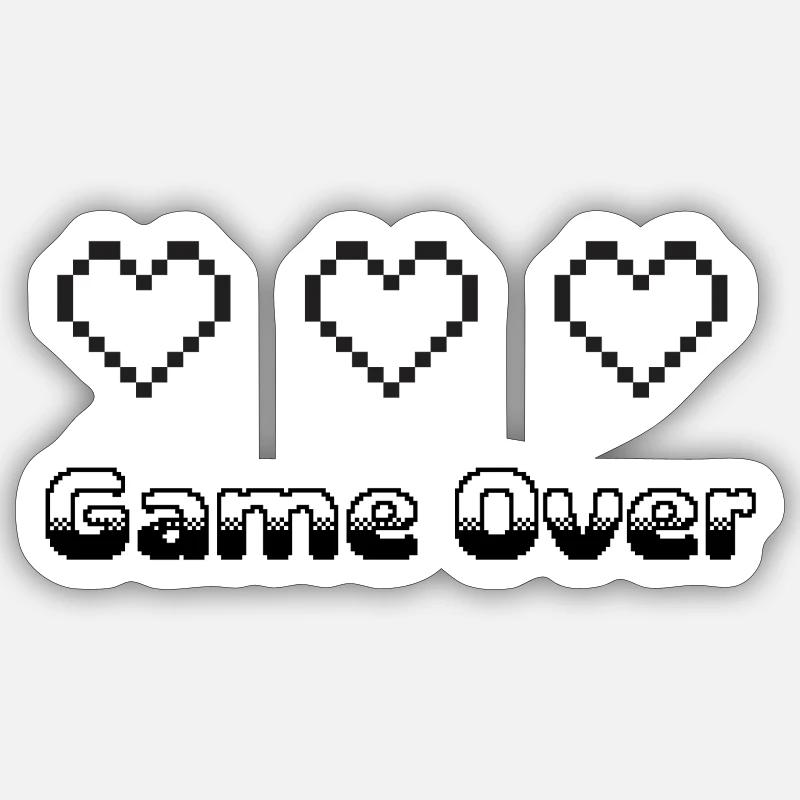 Game Over - Sticker Größe S (10 x 10 cm) - Mattweiß