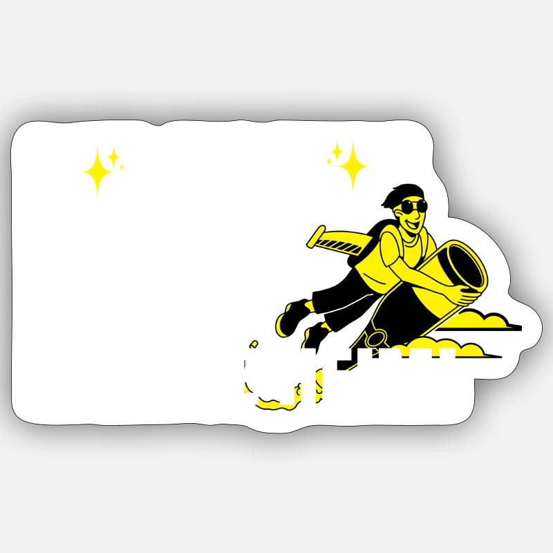 Ich komm heut mit der Rakete heim -> - Sticker Größe S (10 x 10 cm) - Mattweiß
