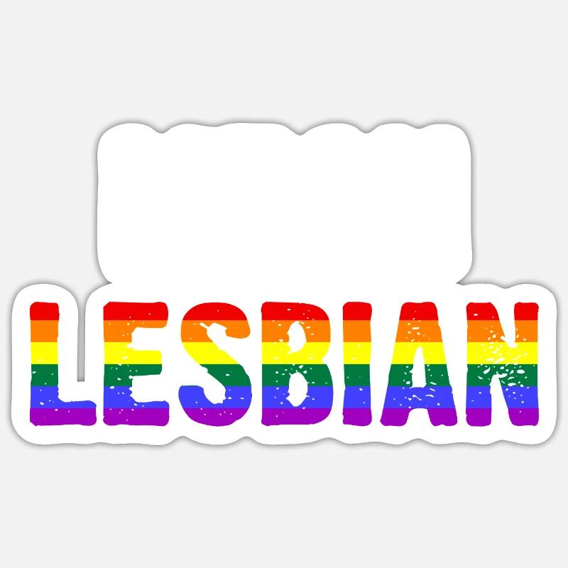 Lesbienne méchante - Sticker taille S (10 x 10 cm) - blanc mat