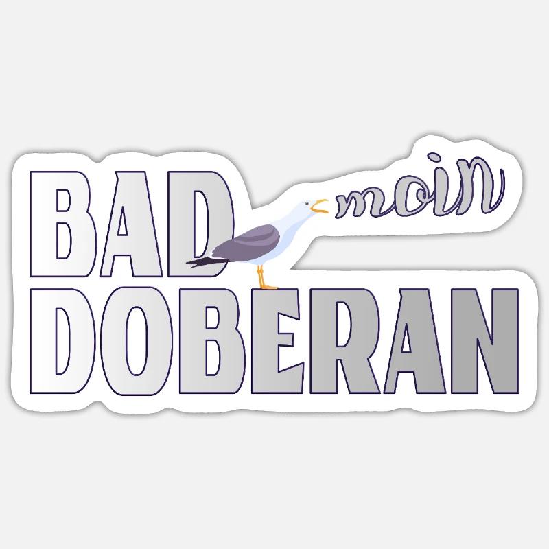 Möwe & Moin Bad Doberan Ostsee - Sticker Größe S (10 x 10 cm) - Mattweiß