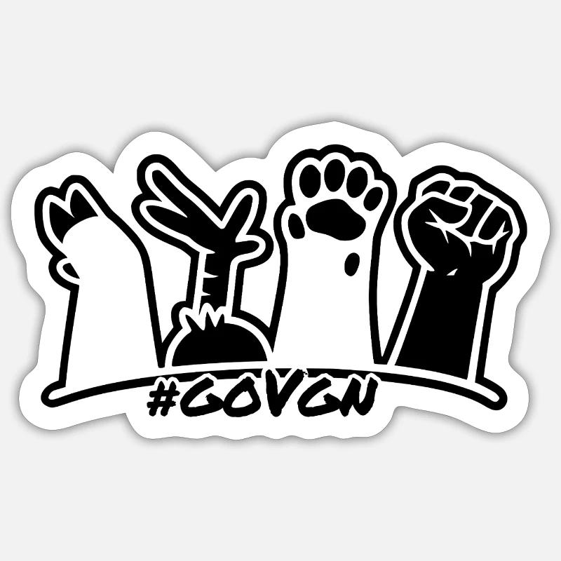 Vier Pfoten / Hufe / Beine / Faust - Logo - Vegan Sticker Größe S (10 x 10 cm)