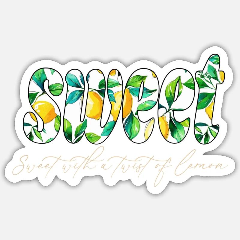 Citron doux - Sticker taille S (10 x 10 cm) - blanc mat