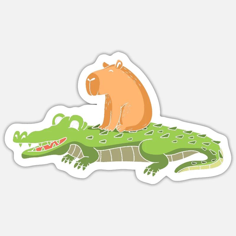 Capybara Capibara - Sticker Größe S (10 x 10 cm) - Mattweiß