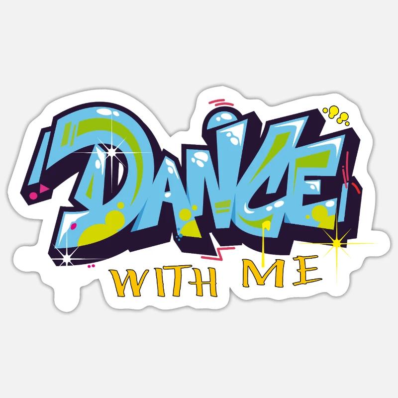 dance with me - Sticker size S (10 x 10 cm) - white matte