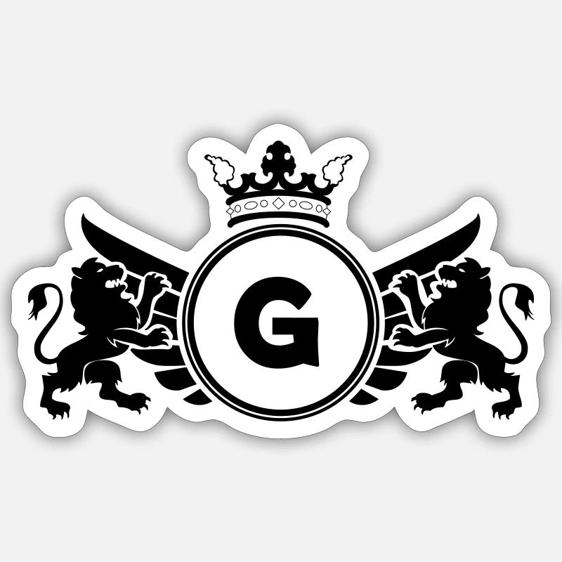 buchstabe G Wappen - Sticker Größe S (10 x 10 cm) - Mattweiß