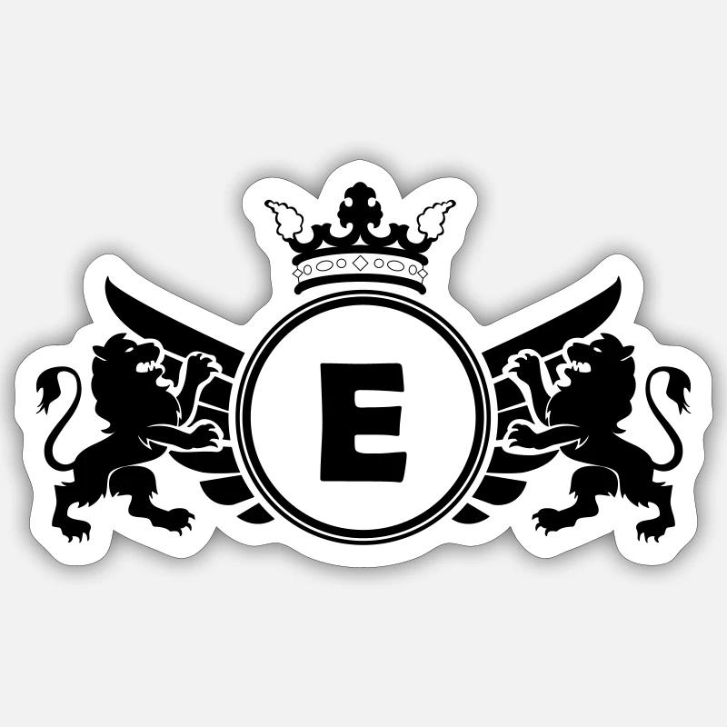 buchstabe E Wappen - Sticker Größe S (10 x 10 cm) - Mattweiß
