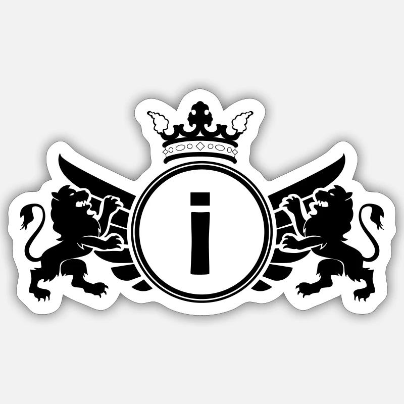 buchstabe I Wappen - Sticker Größe S (10 x 10 cm) - Mattweiß