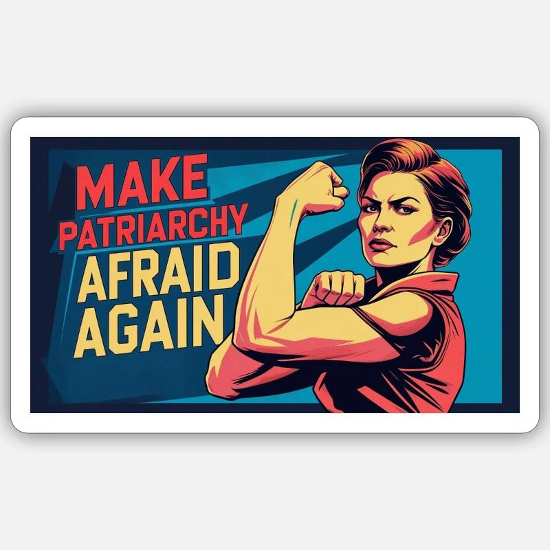 Make patriarchy afraid again - Sticker Größe S (10 x 10 cm) - Mattweiß