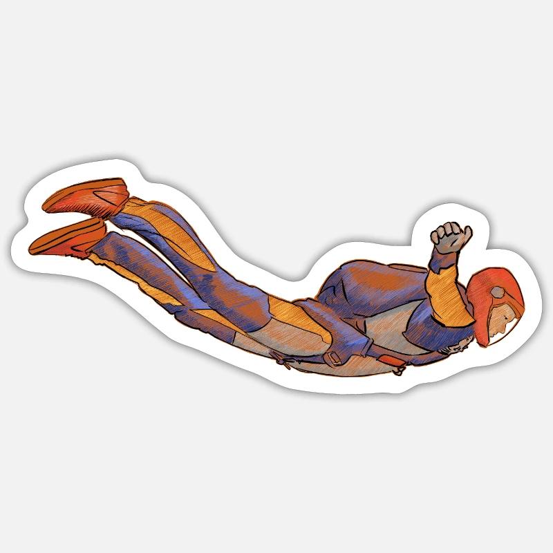 Skydiving - Sticker size S (10 x 10 cm) - white matte