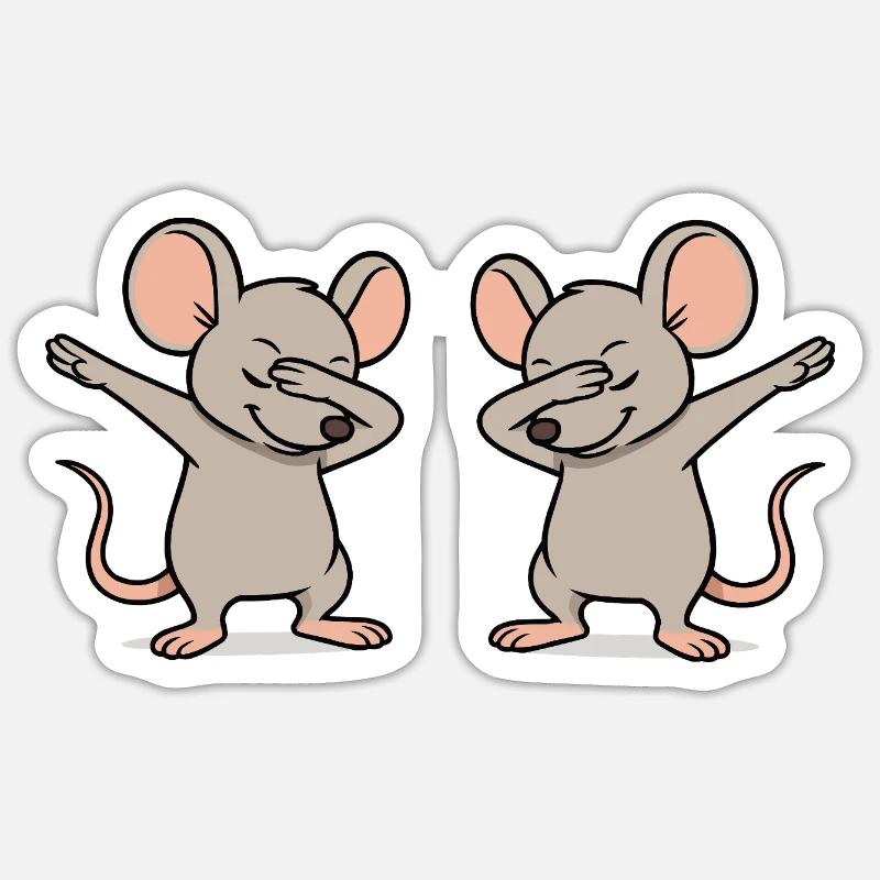 maus-dabbing-2 - Sticker Größe S (10 x 10 cm) - Mattweiß
